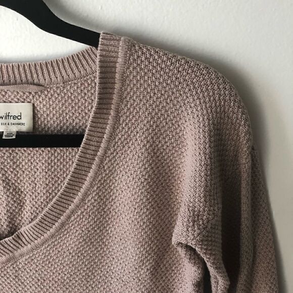 ARITZIA Wilfred Galois Silk Cashmere Sweater Top in Heather Quarry ~ size XXS - Picture 9 of 16